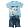 Conjunto Camiseta Pantaloneta Jean Triceratops Niño