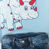 Conjunto Camiseta Pantaloneta Jean Triceratops Niño