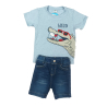 Conjunto Camiseta Bermuda Jeans Cocodrilo Playa Niño