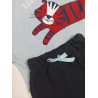 Conjunto Mameluco Manga Larga Pantalon Tela Tigrillo Niño
