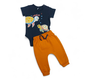 Conjunto Mameluco Tortugas Pantalón Tela Niño