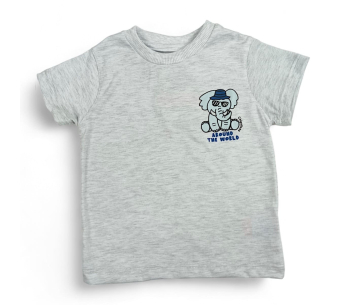 Conjunto Camiseta Bermuda Gorro Elefante Niño