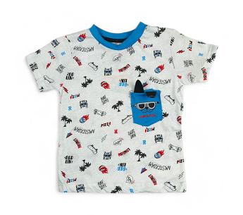 Conjunto Camiseta Bermuda Jean Estampado Niño