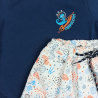 Conjunto Camiseta Bermuda Estampado Dinosaurio Astronauta Niño