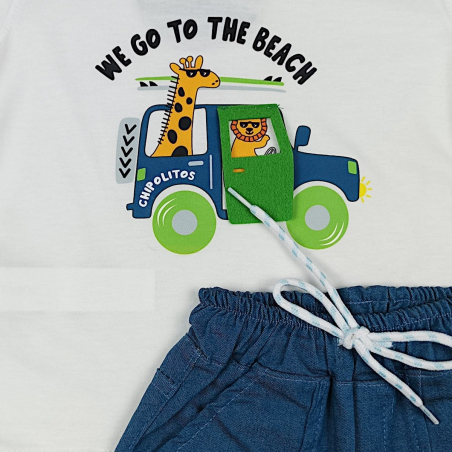 Conjunto Camiseta Bermuda Drill The Beach Niño