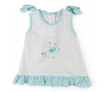 Conjunto Asoleador Bebita Bordado Rayas