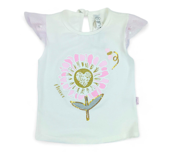Conjunto Camiseta Flor Falda Tul Short Tela