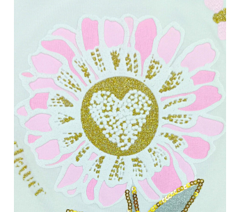 Conjunto Camiseta Flor Falda Tul Short Tela
