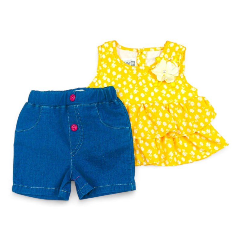 Conjunto Niña En Short De Jean Suave
