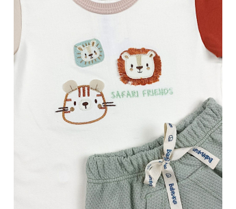 Conjunto Camiseta Pantaloneta Bebé Safari Friends Niño