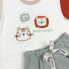 Conjunto Camiseta Pantaloneta Bebé Safari Friends Niño