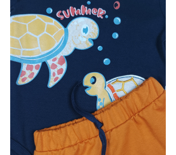 Conjunto Mameluco Tortugas Pantalón Tela Niño