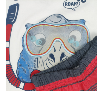 Conjunto Camiseta Pantaloneta Dinosuario Buzo Niño