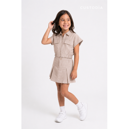 Conjunto Falda Prenses  Blusa Con Cierre