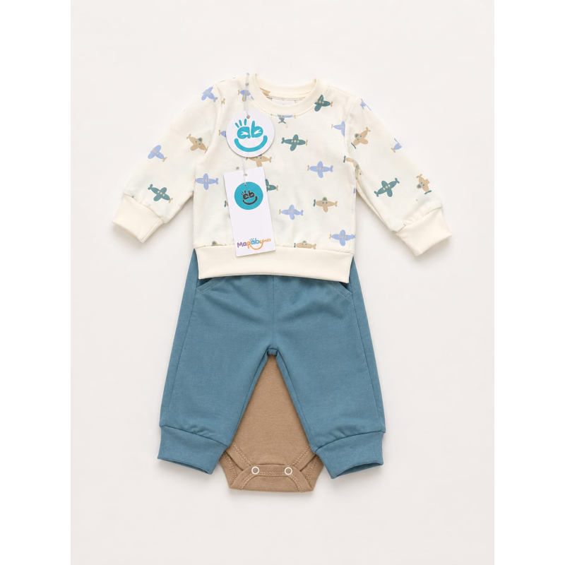 Trio Bebe aviones - Blanco...