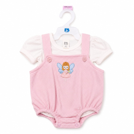 Braguita Bebé Niña Rosa con Camiseta y Bordado de Hada