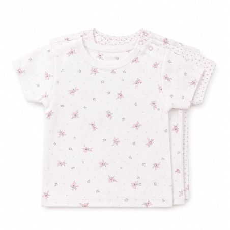 Pack de 3 Camisetas para Bebé Niña Manga Corta Estampadas