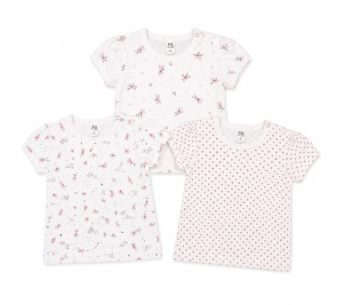 Pack de 3 Camisetas para Bebé Niña Manga Corta Estampadas