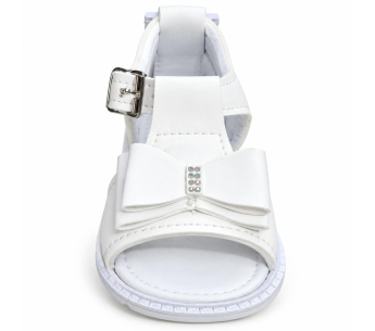 Sandalias No Tuerce para Niña Blancas con Moño Decorativo