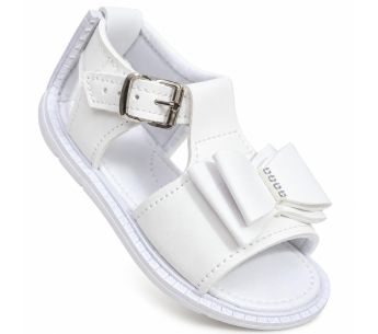 Sandalias No Tuerce para Niña Blancas con Moño Decorativo