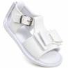 Sandalias No Tuerce para Niña Blancas con Moño Decorativo