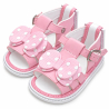 Sandalias No Tuerce para Niña Rosadas con Moño de Lunares