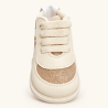 Zapatos No Tuerce para Bebé Beige con Brillos y Osito