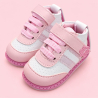 Zapatos No Tuerce para Niña Rosados con Blanco y Flor Decorativa