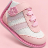 Zapatos No Tuerce para Niña Rosados con Blanco y Flor Decorativa