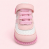 Zapatos No Tuerce para Niña Rosados con Blanco y Flor Decorativa
