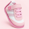 Zapatos No Tuerce para Niña Rosados con Blanco y Flor Decorativa