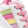 Tenis Para Niña Blancos Con Cordones Rosados y Detalles Pastel