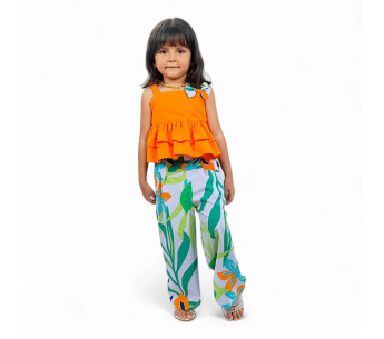 Conjunto Blusa Pantalón Tela Estampado Ema Niña