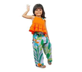 Conjunto Blusa Pantalón Tela Estampado Ema Niña