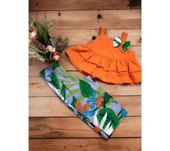 Conjunto Blusa Pantalón Tela Estampado Ema Niña