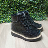Botas Charol Con Escarcha Color Negro para Niña