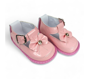 Baletas Charol No Tuerce Moño Rosa