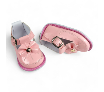 Baletas Charol No Tuerce Moño Rosa